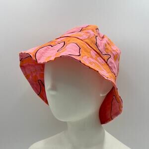 Faithful The Brand Linen Bucket Hat Paraiso Floral Pink Orange